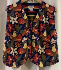 Vintage Carroll Reed Colorful Striped Vest Size Medium