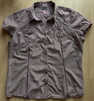 CECIL DAMEN FRAUEN BLUSE SHIRT ROT WEIß KARIERT XL 42 GEBRAUCHT KURZARM TRACHT