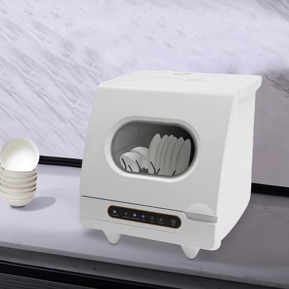 Lavavajillas de encimera portátil 5 programas de lavado con tanque de agua a prueba de fugas seco Foto 2 de 4