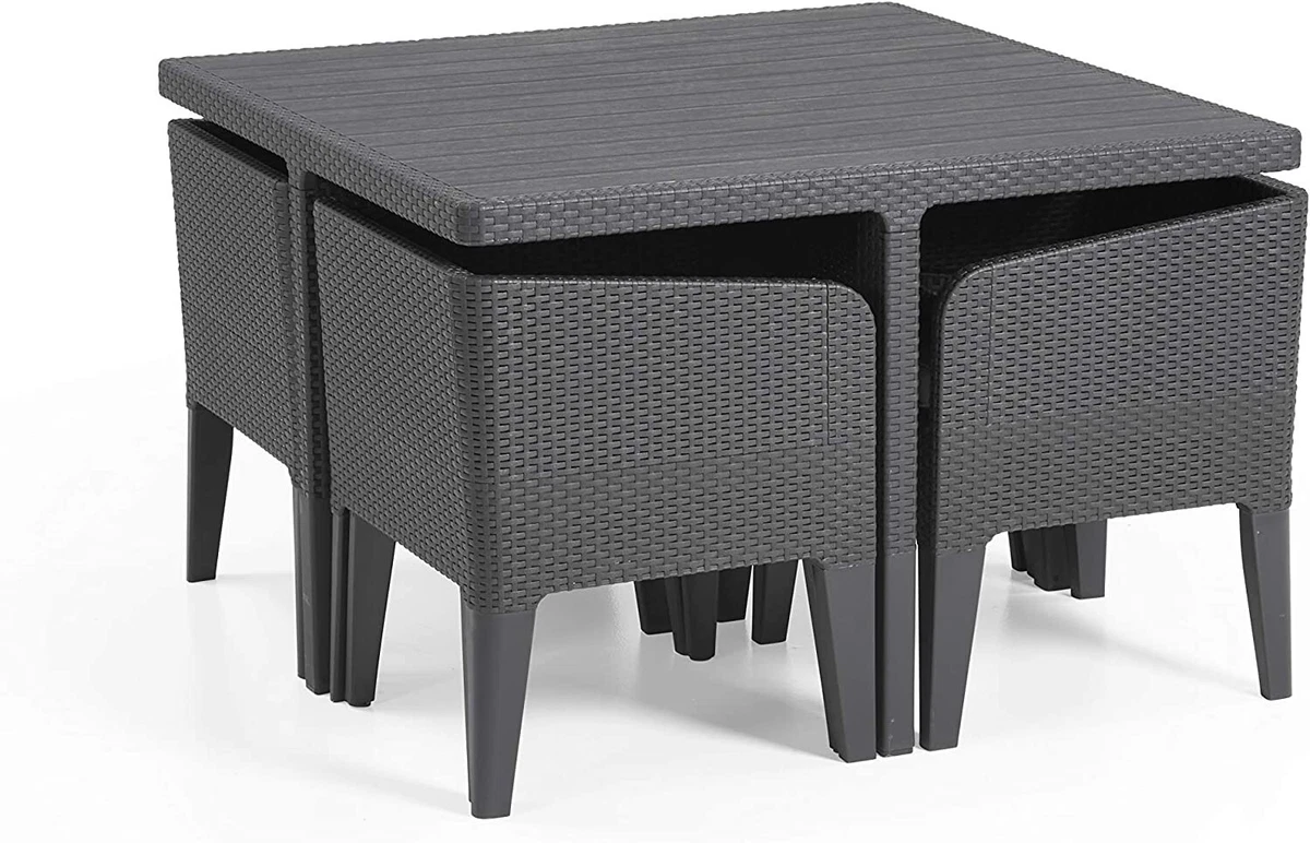 Keter columbia 4 seater outdoor dining on sale set graphite