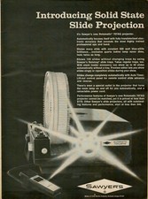 1966 Sawyer's Rotomatic Slide projector 500 Watt Brillance Vintage Print Ad