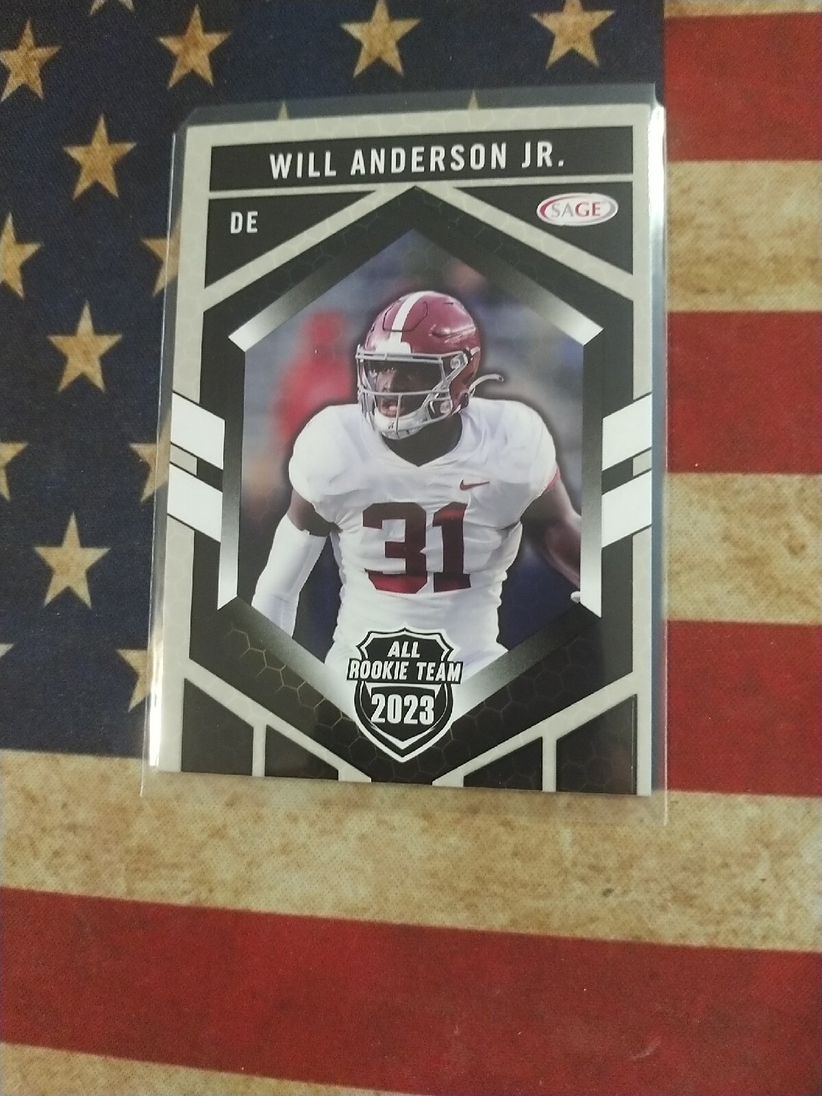 WILL ANDERSON JR 2023 SAGE All-Rookie Team Insert Houston Texans Rookie Card Alabama Crimson Tide