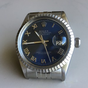 Rolex Men's Datejust 16014 Stainless Steel Blue Dial Fluted Bezel 36mm  Watch | eBay