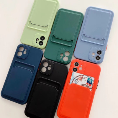 Silicone iPhone Case with Integrated Card Holder | 8 Color Options For Iphone.