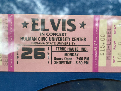 Elvis Presley Unused Concert Ticket 9/26/77 24K Gold Plated Record