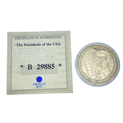 George W. Bush $10 Commemorative Coin 2004 Republic Of Liberia COA American Mint - Image 1 of 4
