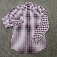 Paul Smith Shirt Mens Medium Pink Check The Byard Made In Italy Button Up Twill