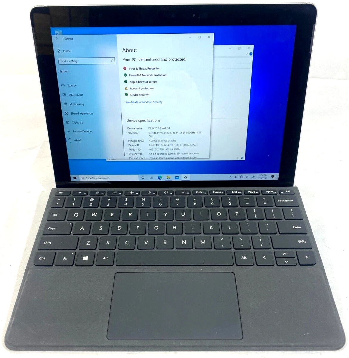 Microsoft Surface Go Model 1824 - Intel Pentium Gold - 4GB RAM - 64GB - Win 10