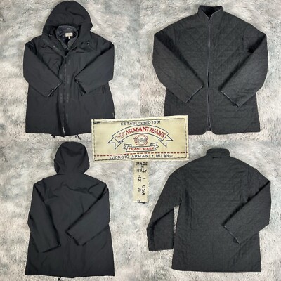 Vintage 90's Giorgio Armani Jeans Cordura Black Utility 2-in-1