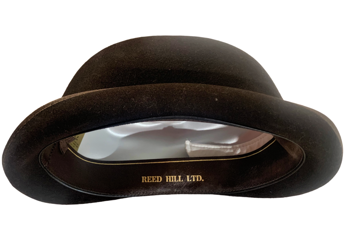 Reed Hill Dressage Hat Dark Brown Fur Felt Blend 1/4 58 with Hardcase Carrier