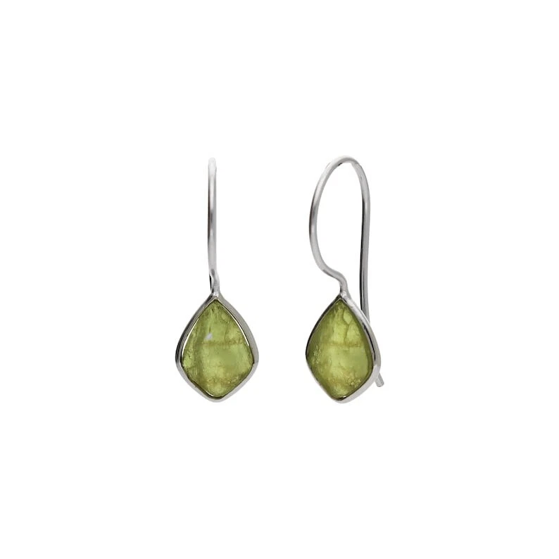 Raw Peridot Gemstone Earring 925 Sterling Silver Earring Handmade Earring - Image 3 of 3