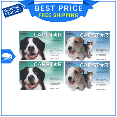CAPSTAR for Dogs 12 Tablets Rapid Flea Control for dogs All Sizes Long ...