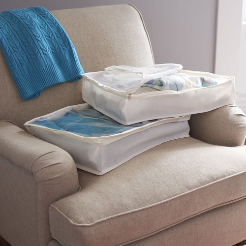 Household Essentials Sweater Storage Bag - Natural Canvas - Set of 2 - Picture 2 of 5