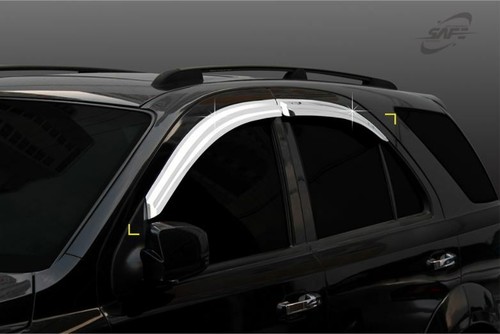 Chrome Window Vent Visor Rain Guard 4PCS Set K639 for Kia Sorento 2003-2009 - Picture 2 of 8