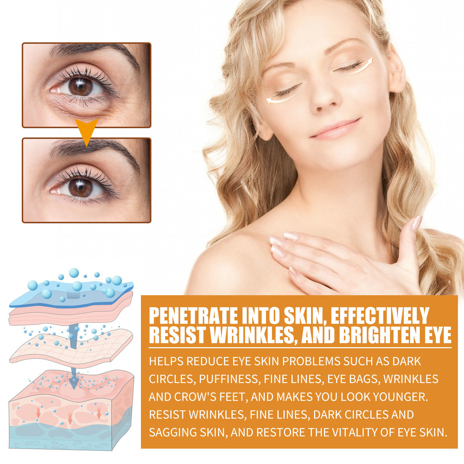 Eye Serum Roller Fade Fine Lines Remove Dark Circle Eye Bag Repair Eye