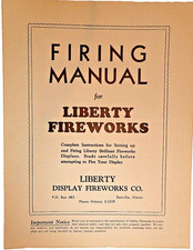 Fireworks Firing Manual  For The Liberty Fireworks Company / Illustrated / Rare