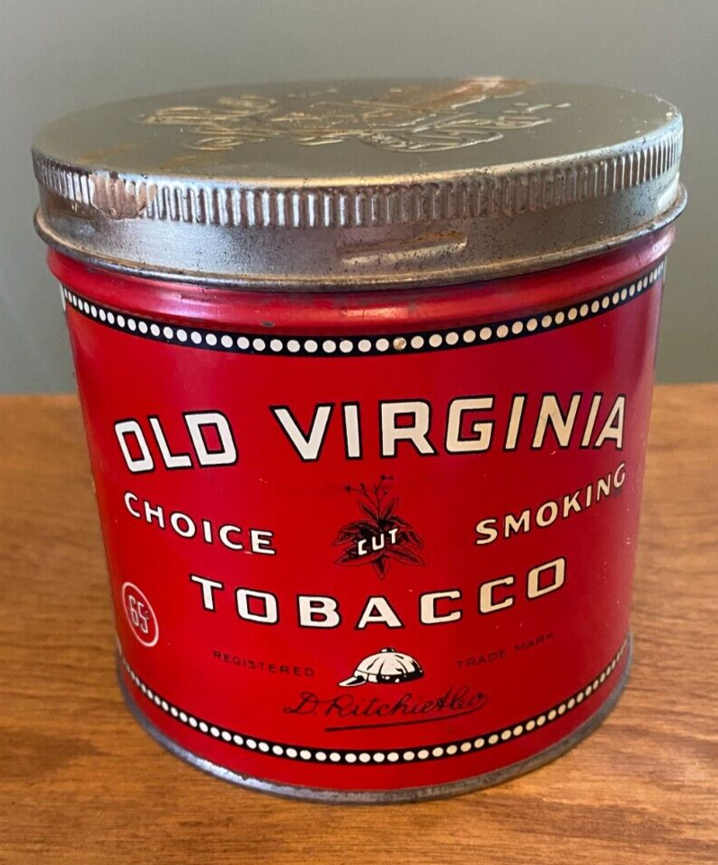 Vintage OLD VIRGINIA Choice Smoking Tobacco Round Tin - Pipe Advertising  Canada