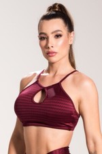 Brazilian Sports Bra Comfort Top Drop Removable Padding Cire Wine S M L 79233
