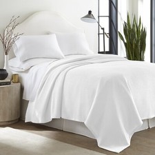 100 Cotton Blanket Twin Size White Soft Lightweight 66 x 90 inches