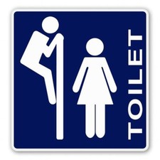 Funny Bathroom Sign Toilet Man Peeking Car Vinyl Sticker - SELECT SIZE