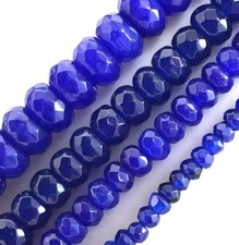 Sapphire Blue Jade Faceted Rondelle Loose Bead 15" strand 4mm 6mm 8mm 10mm