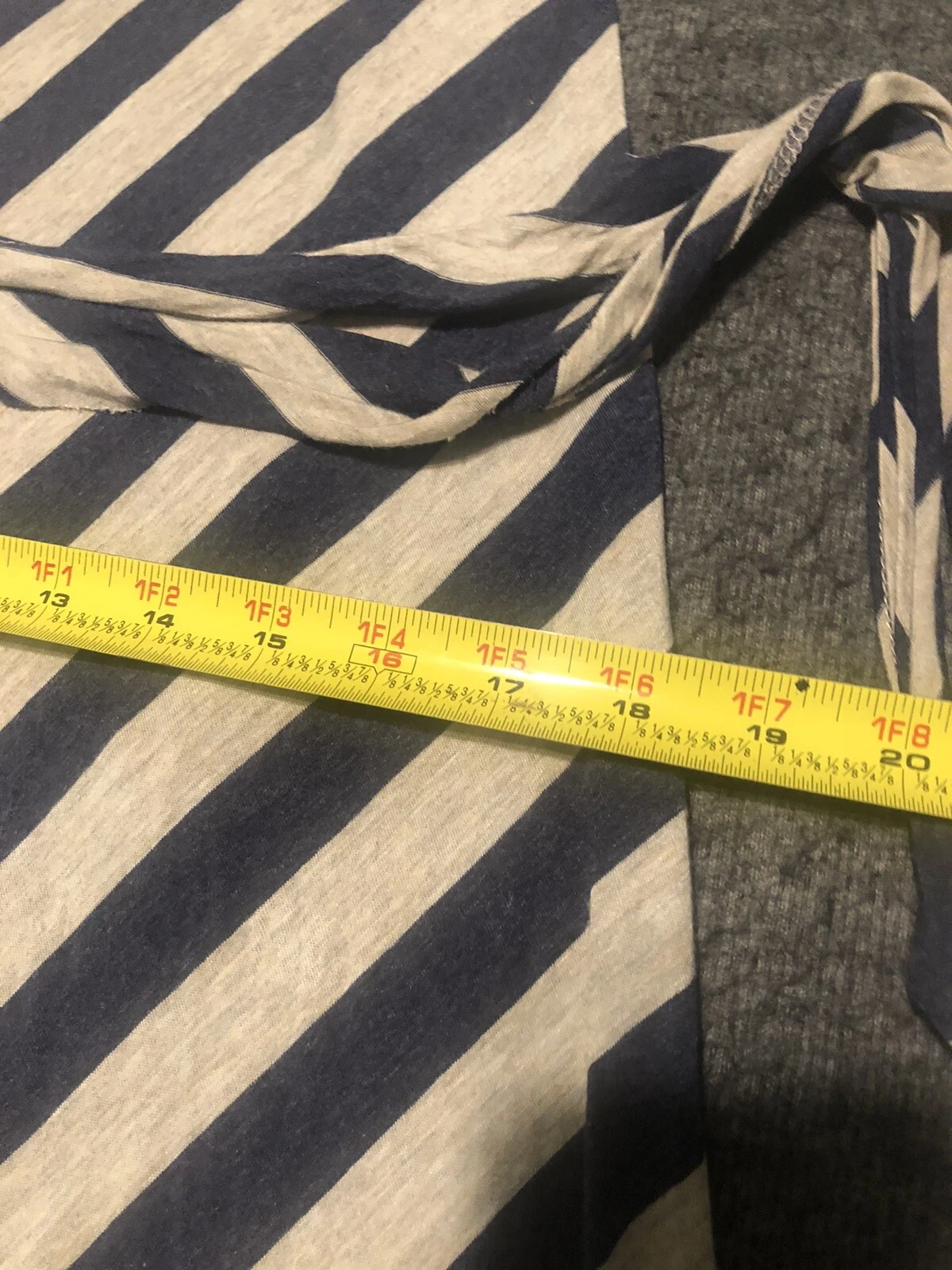 OFF WHITE Maxi abito lungo in jersey Matty M donna taglia XS a righe blu e bianco scollo a V