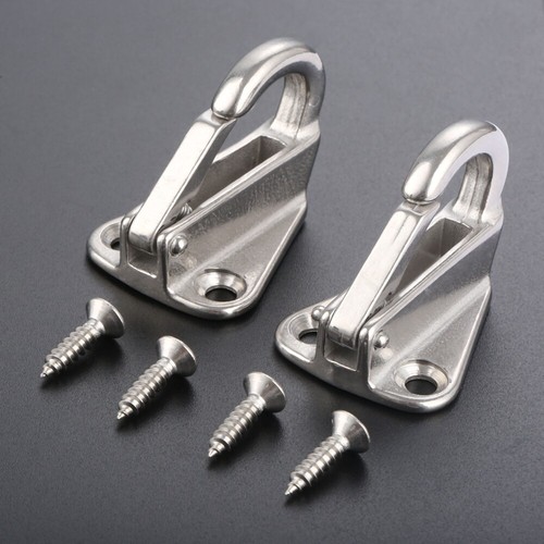 2Pcs 43cm Marine Grade 316 Stainless Steel Boat Yachting Spring Snap Fender Hook - Picture 4 of 10