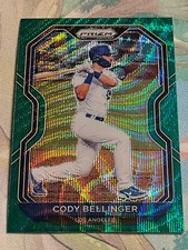 2021 Panini Prizm Baseball Card - Cody Bellinger-Dodgers-135-Green Wave Parallel