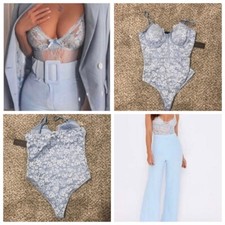 Blue Lace Bodysuit L