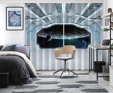 3D Space Planet Earth ZHUA4307 Photo Curtain Window Blockout Fabric Amy 2023