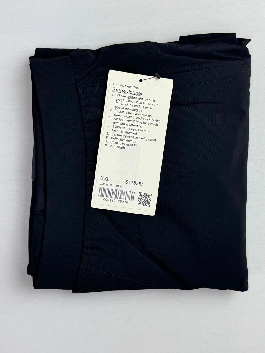 lululemon Surge Jogger Regular Black, LM5956. XS,S,M,L,XL,XXL, New