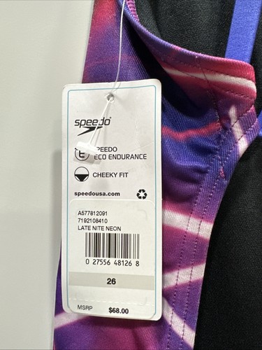 Speedo Late Night Neon Endurance Cheeky Fit - Größe 26 - Neu mit Etikett - Bild 6 von 7