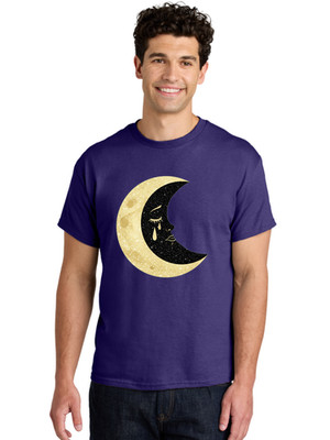 Crying-Moon-1 Mens Graphic Tee, 100% Cotton, Casual Summer Wear