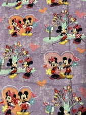 18 x 44 Mickey  Minnie Mouse Love Struck COTTON Sewing Fabric