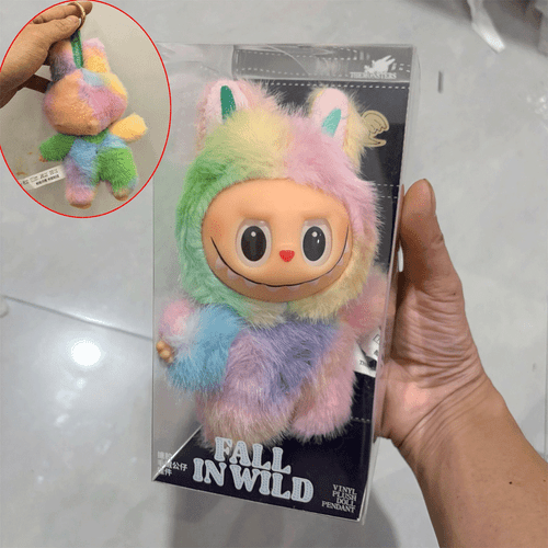 L@BU The Monsters FALL IN WILD V4 Series Keychain Plush Doll Toy 16cm - Rainbow~ - Picture 2 of 7