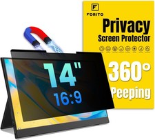 Magnetic Laptop Privacy Screen 14 inch 16:9, Anti Peeping Removable Anti Glare F