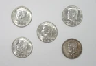 LOT OF 5 KENNEDY HALF DOLLARS 1964 90% SILVER 1966, 1968, 1969 40% SILVER