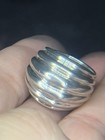 Vintage 925 Sterling Silver Ribbed Dome Ring Size 7 — photo 9