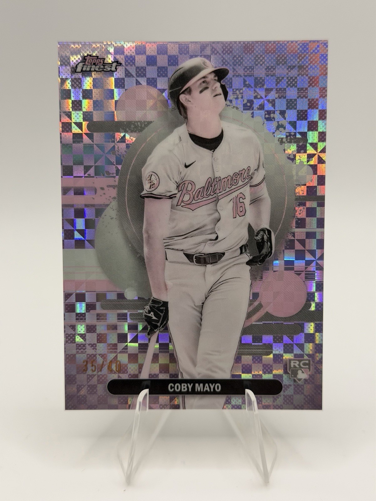 2025 Topps Finest Uncommon Pearl Checkerboard Refractor /40 Coby Mayo Rookie RC