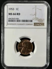 1953  1C RD  Lincoln Wheat One Cent NGC MS66RD  6967815-001