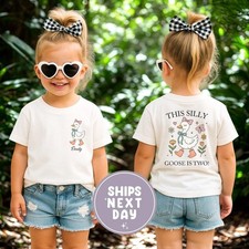 Personalized This Silly Goose Is Two Toddler Birthday Kids T-Shirt