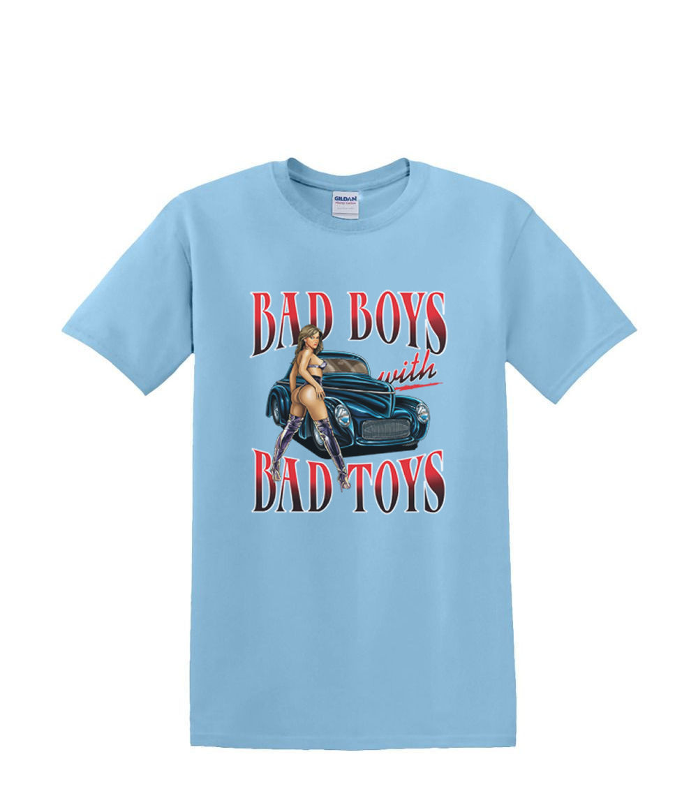 ALTRA t shirt dalla S alla 2XL 3XL BAD BOYS cattivi giocattoli hotrod slitta pinup divertente adulto