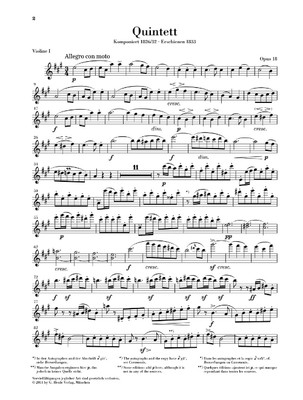 Felix Mendelssohn Bartholdy String Quintets, Op. 18 and 87 Set of Parts