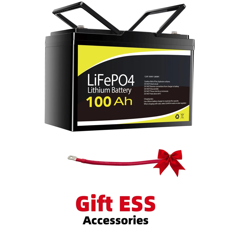 Power Bolt 12V 100Ah Lithium Battery 0.3m 1AWG Battery Cable Red M8 and M10 Lug