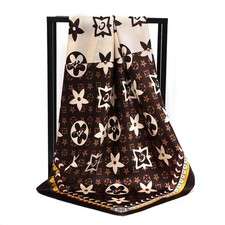 Women's Satin Silk Square Scarf 90x90cm Printed Head Neck Hair Wrap Shawl