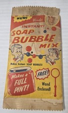 Rare Vintage 1958 Wonder Instant Soap Bubbles Mix Sealed With Wand Bubble Toy