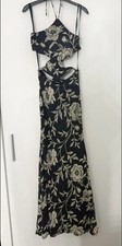 Katie May Sloane Gown in Black Floral Dress Size S New Without Tags