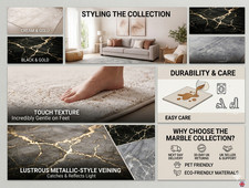 Tappeto effetto marmo tappeto soggiorno grande morbido grigio panna 160x230 200x300cm UK