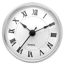 3.1" Quarz Uhr Einsatz 80mm, Mini R&ouml;m. Ziffern, 76mm Loch, f&uuml;r Haus, 24x Silber