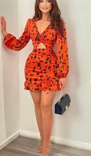 Womens FashionNova Mini Dress Animal Print NWT M